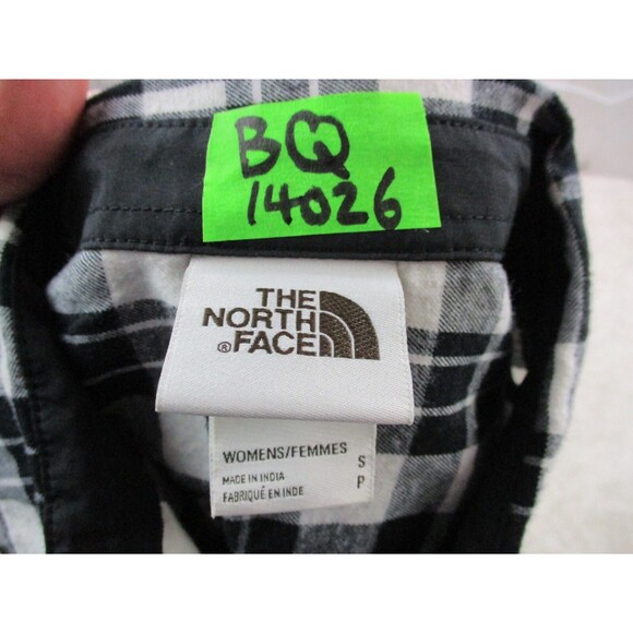 North Face Shirt Women Small Black White Flannel Plaid Outdoor Casual Button Up - Picture 11 of 11